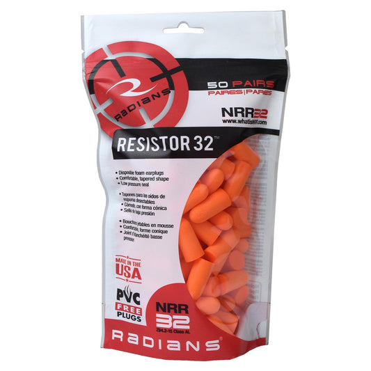 NRR 32dB Ear Plugs - Radians - Disposable Foam