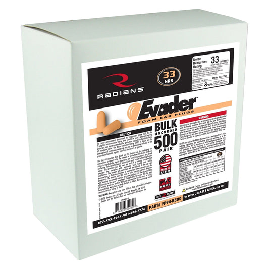 NRR 33dB Ear Plugs - Radians - Disposable Foam