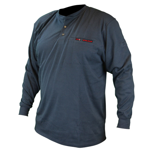 Gray Henley Shirt - Radians - Flame Resistant Cotton