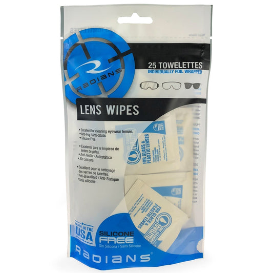 Bag of 25 Lens Wipes - Radians - Anti-Fog Towelettes