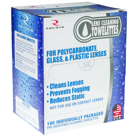 Box of 100 Lens Wipes - Radians - Anti-Static Towelettes