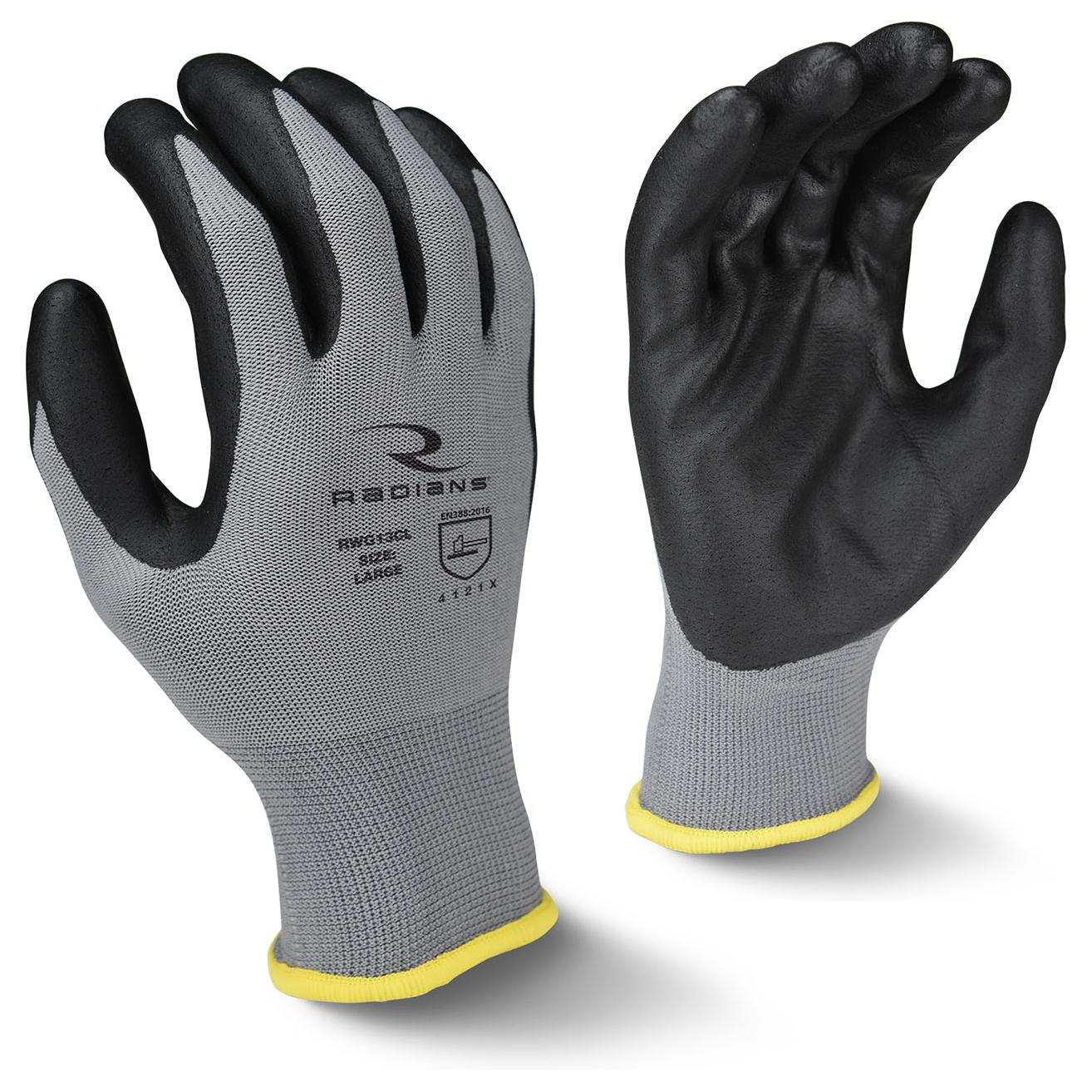 Gray String Knit Gloves - Radians - Durable Grip