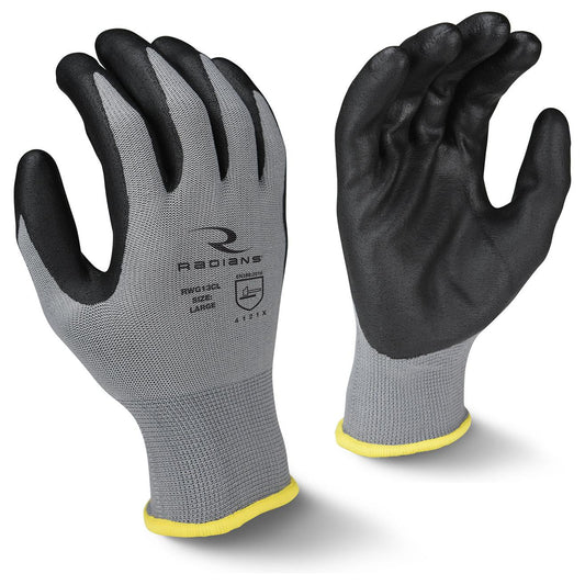 Gray String Knit Gloves - Radians - Durable Grip