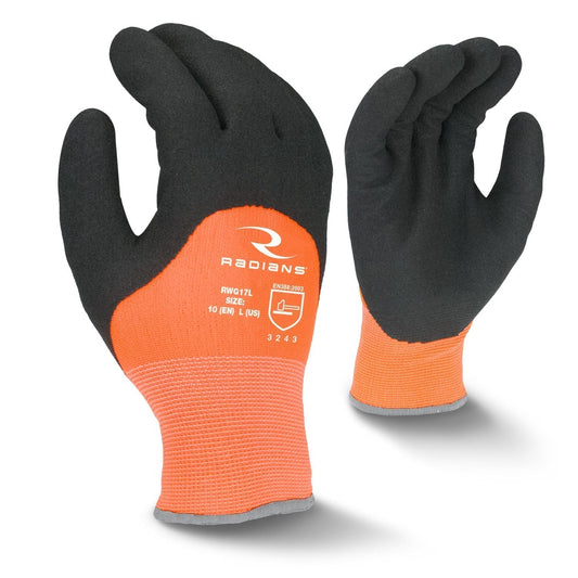 Black/Orange String Knit Gloves - Radians - Waterproof