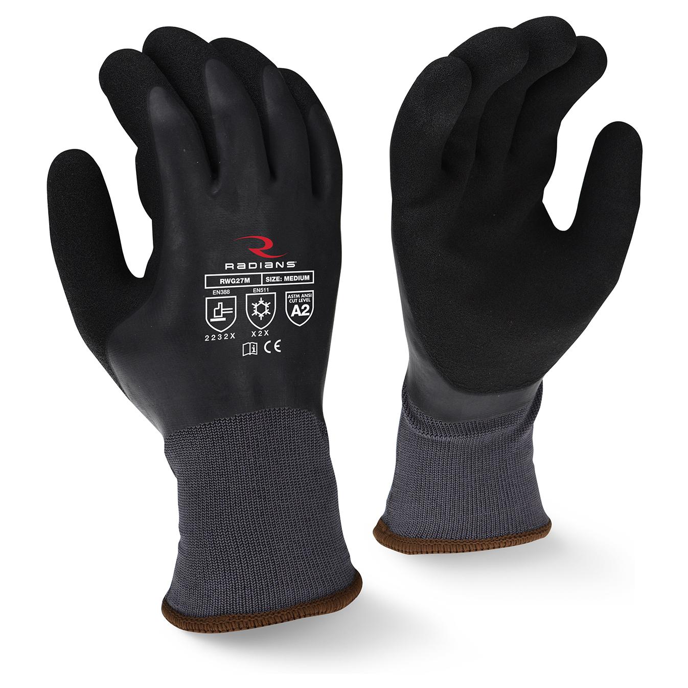 Black String Knit Gloves - Radians - Waterproof Gripper