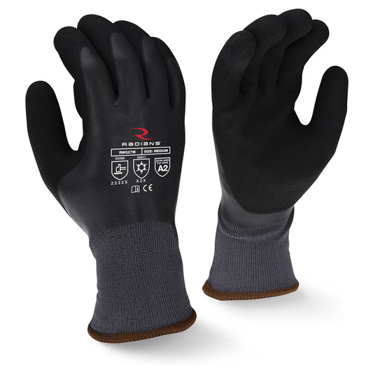 Black String Knit Gloves - Radians - Waterproof Gripper