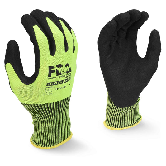 Green String Knit Gloves - Radians - High Visibility