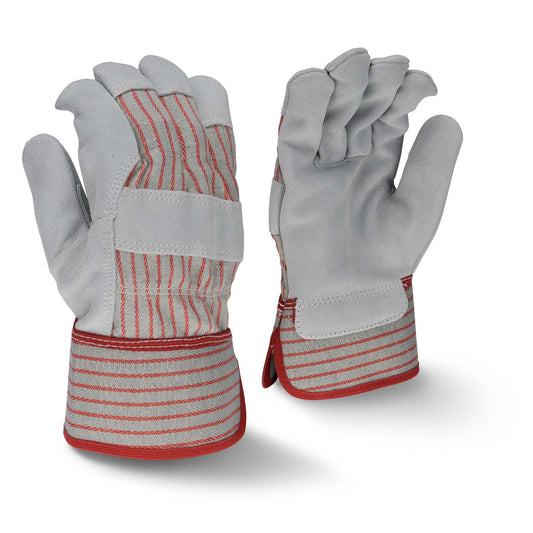 Gray/Red Leather Gloves - Radians - Fleece Lined