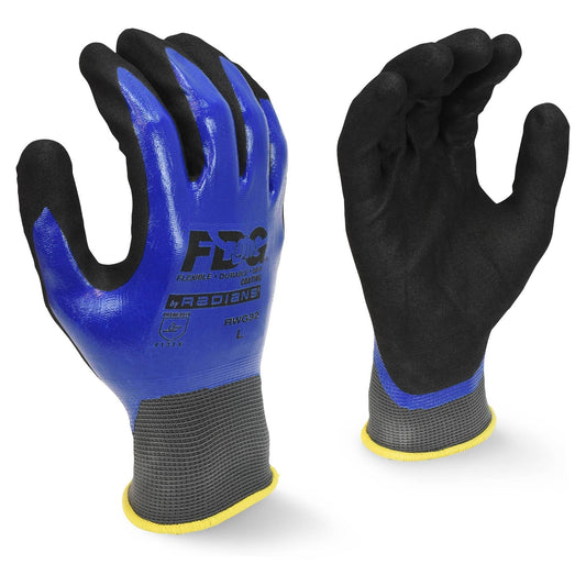 Blue String Knit Gloves - Radians - Waterproof Nitrile