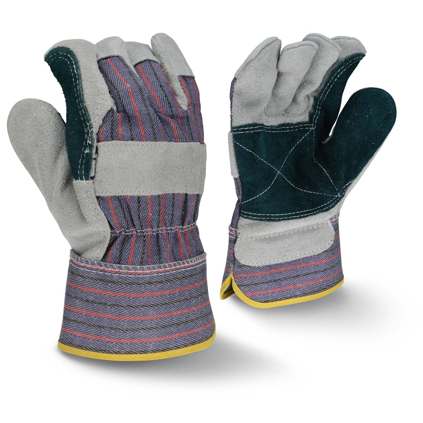 Gray/Blue Leather Gloves - Radians - Durable Cowhide
