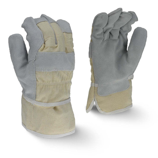 Gray/Tan Leather Gloves - Radians - Durable Split Cowhide