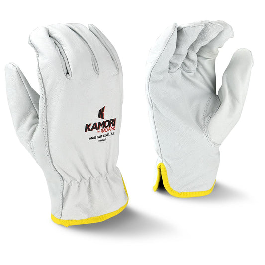 White Leather Gloves - Radians - Cut Level A4 Durable