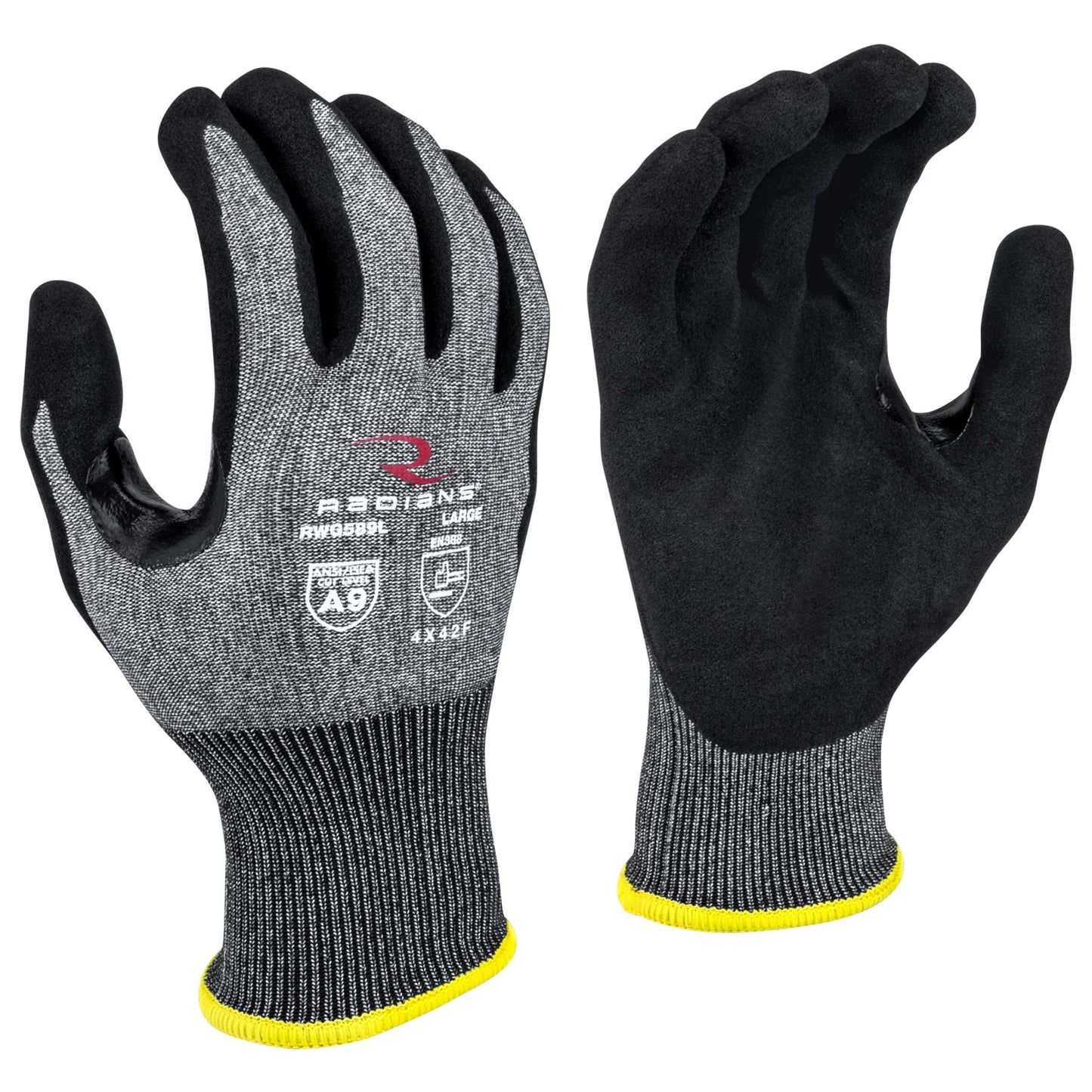Gray String Knit Gloves - Radians - Cut Resistant