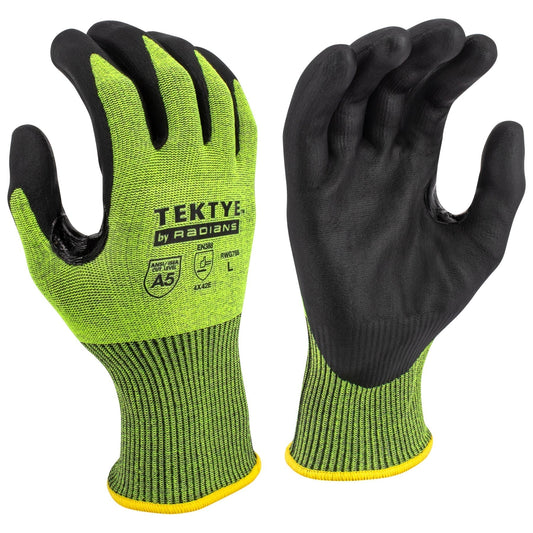 Yellow String Knit Gloves - Radians - Durable Cut A5