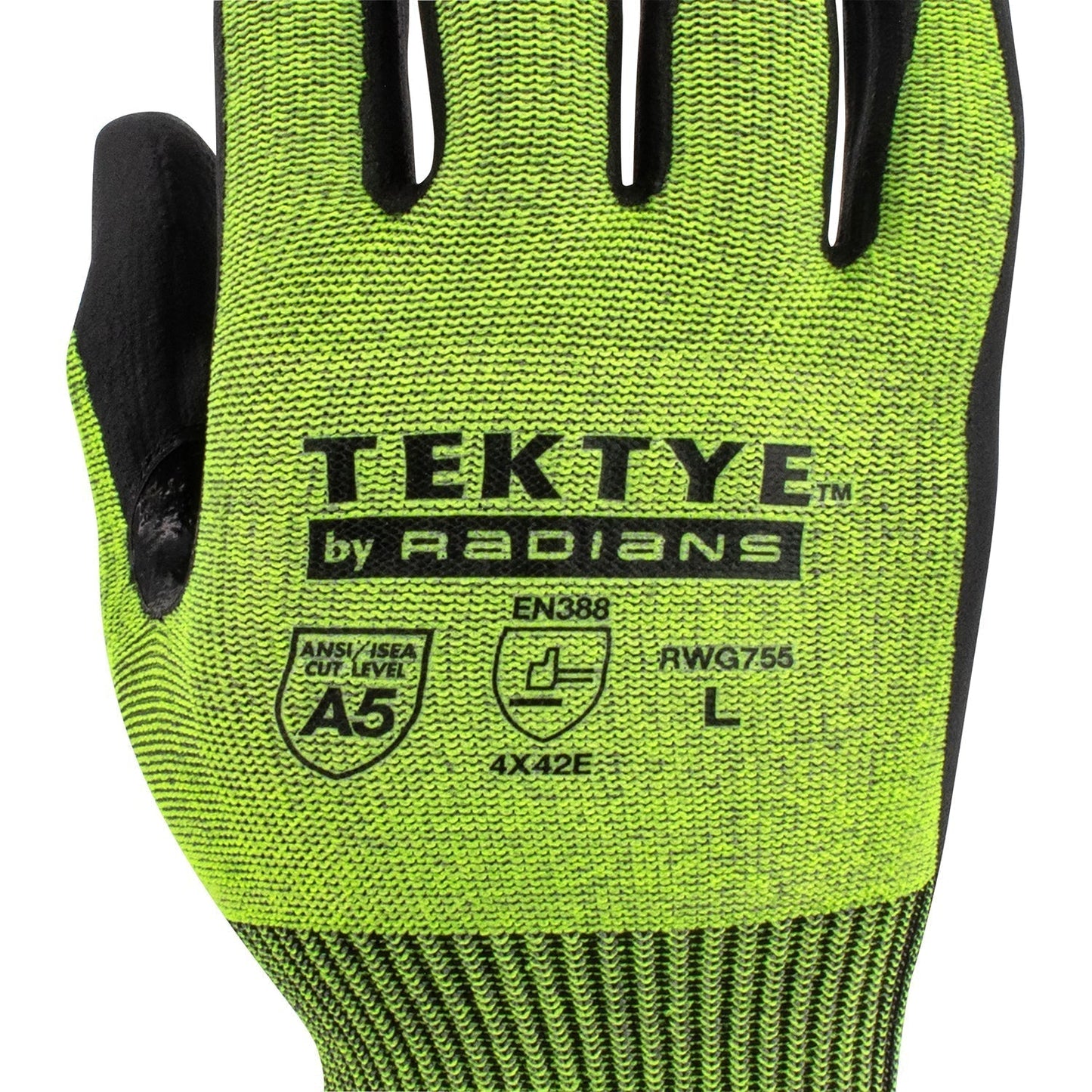 Yellow String Knit Gloves - Radians - Durable Cut A5