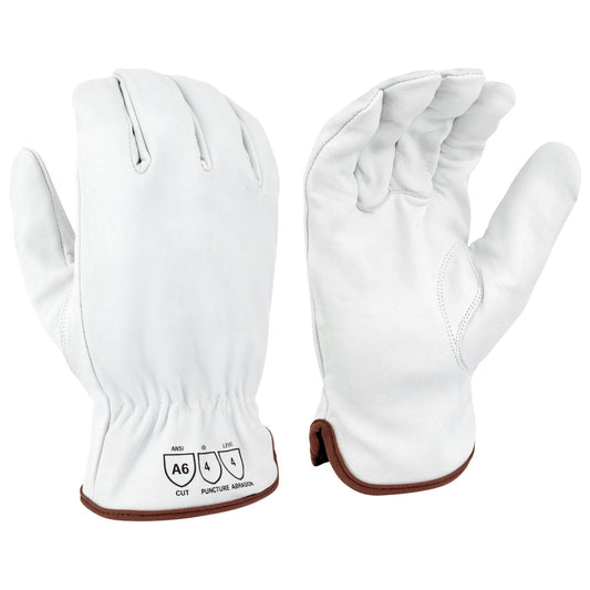 White Leather Gloves - Radians - Cut Resistant