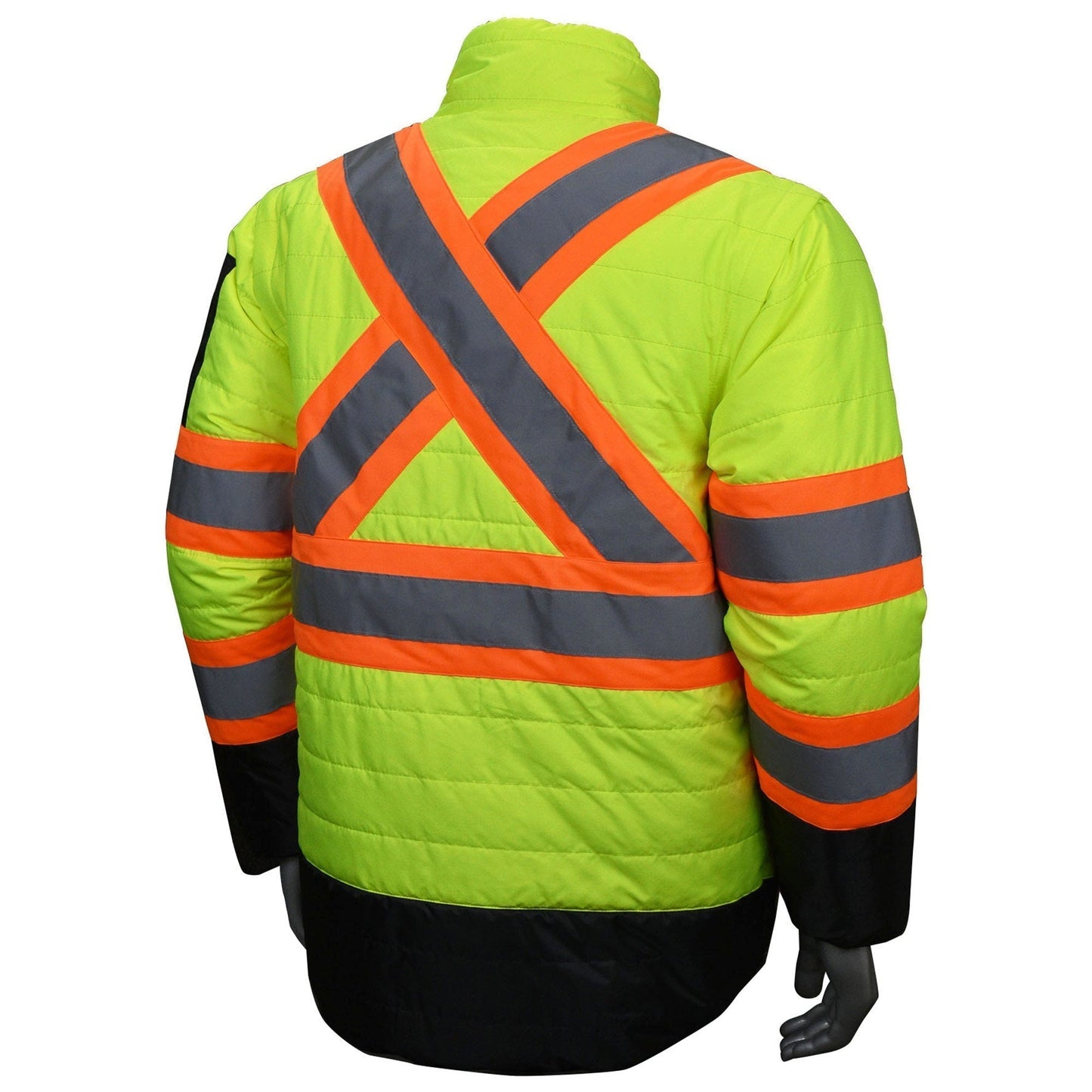 Yellow/Lime Safety Jacket - Radians - Quilted Reversible
