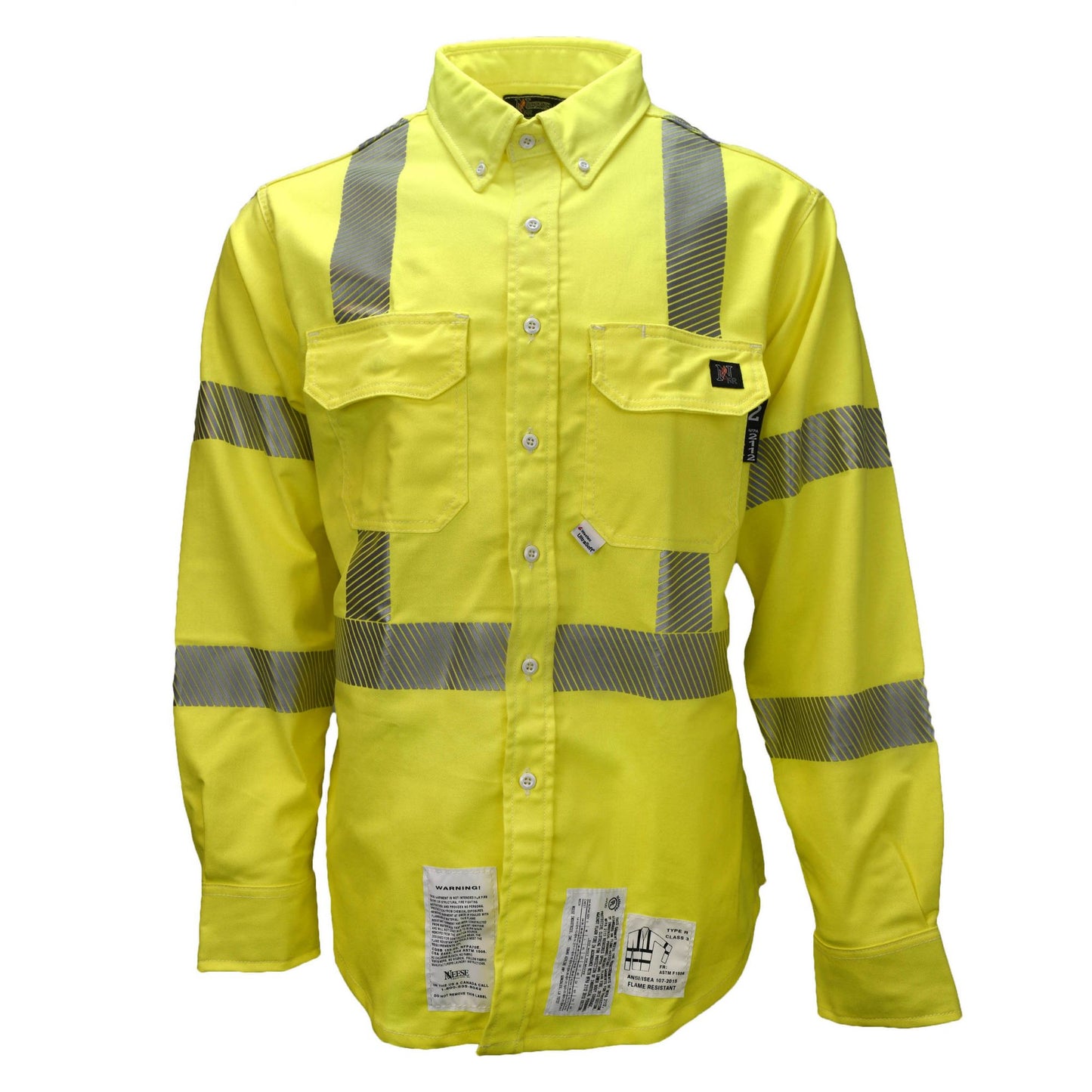Yellow/Lime Button Up Shirts - Neese - High Visibility