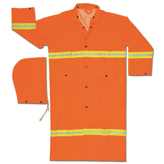 Orange Raincoat - MCR Safety - High Visibility Design