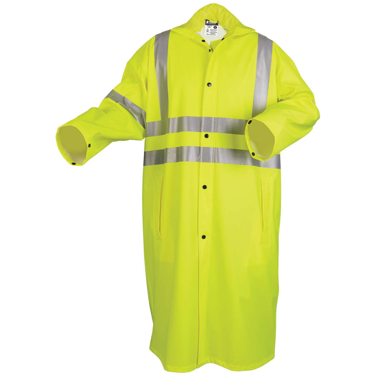 .40mm PU/Cotton-Polyester Raincoats - MCR Safety - High-Visibility