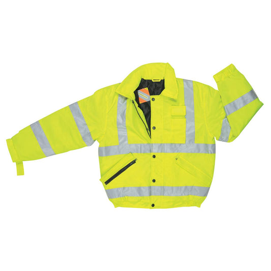 Yellow/Lime Safety Jacket - MCR Safety - Insulated Bomber