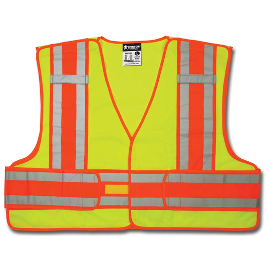 Yellow/Lime Safety Vest - MCR Safety - Breakaway Design