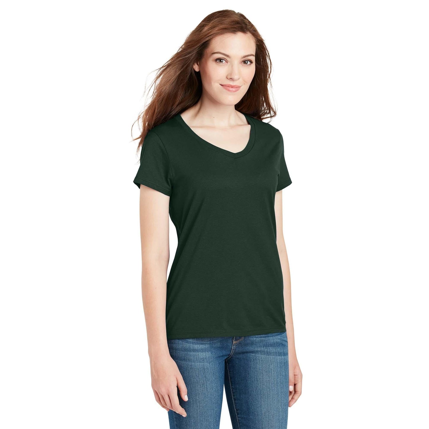 Navy V-Neck T-Shirt - Hanes - Soft Cotton Comfort