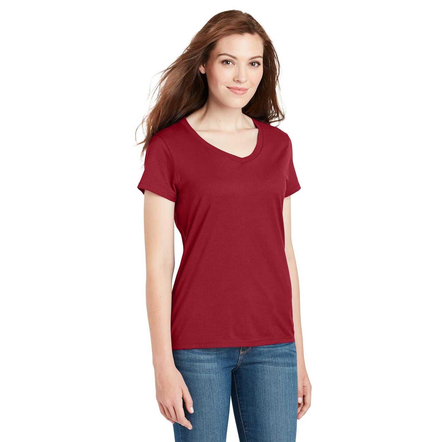 Navy V-Neck T-Shirt - Hanes - Soft Cotton Comfort