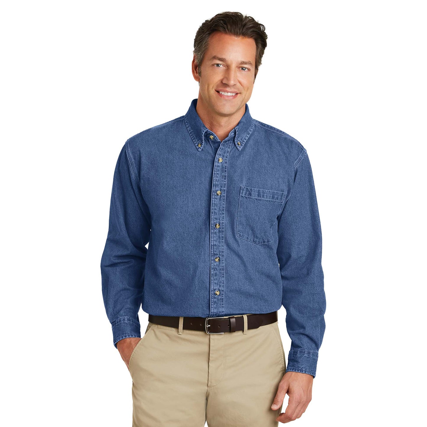 Dark Blue Denim Shirt - Port Authority - Quality Fabric