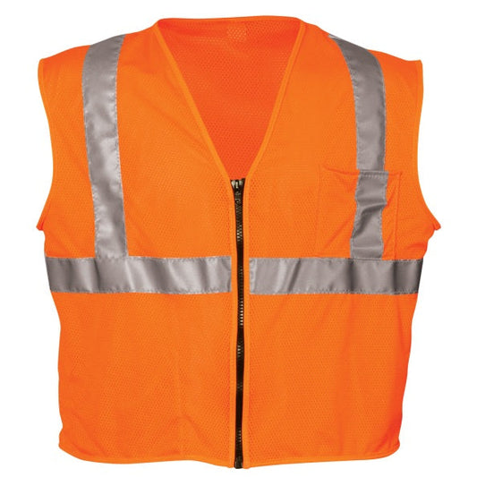 Orange Safety Vests - OK-1 - Bright Mesh Design