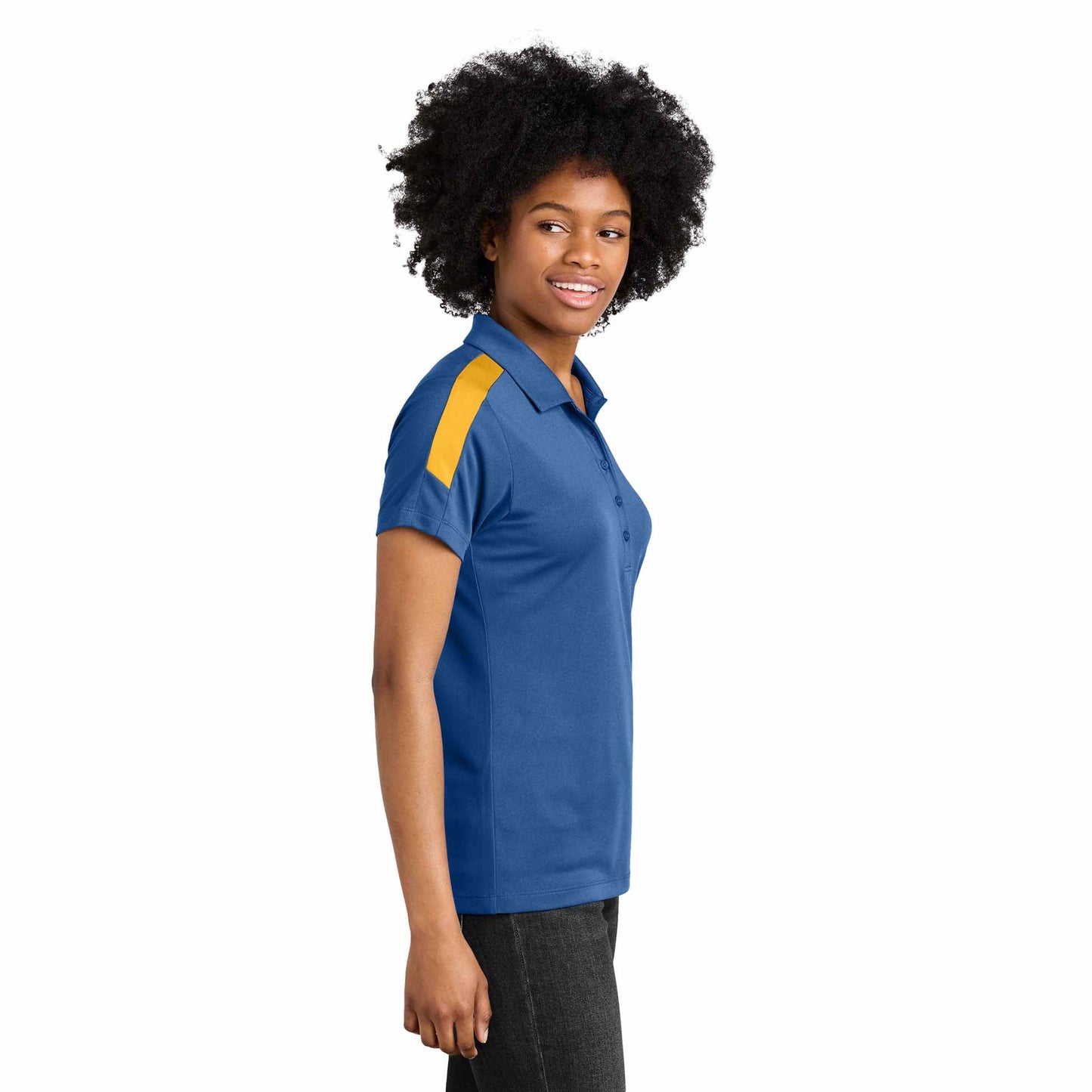 Black/Gold Polo Shirts - Sport-Tek - Moisture Wicking