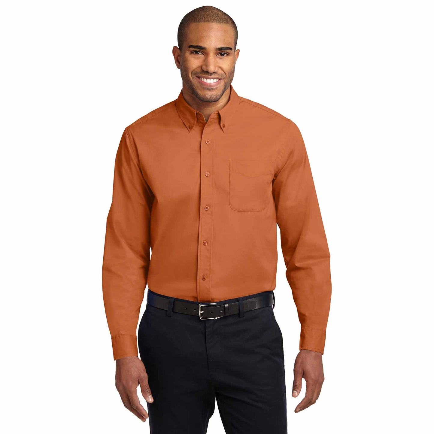 Black/Light Stone Button Up Shirt - Port Authority - Durable