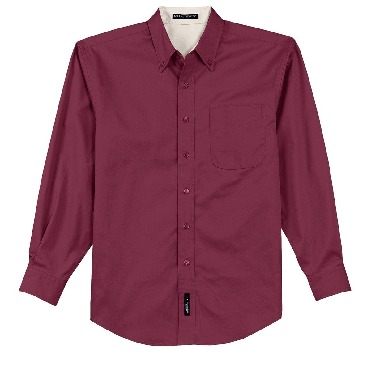 Black/Light Stone Button Up Shirt - Port Authority - Durable