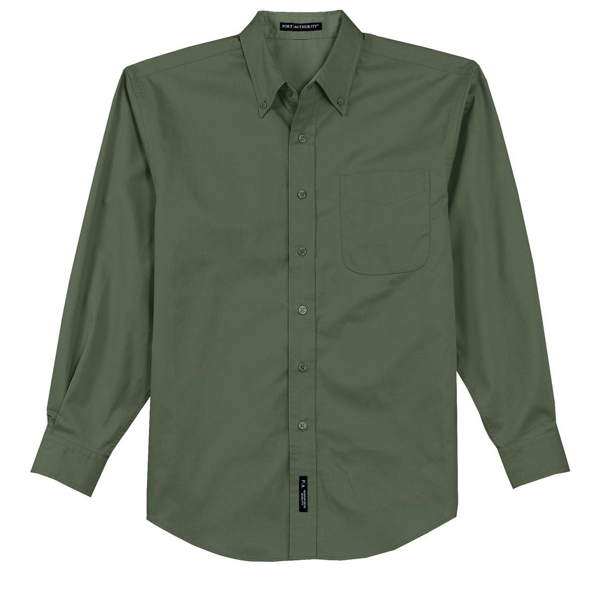 Black/Light Stone Button Up Shirt - Port Authority - Durable