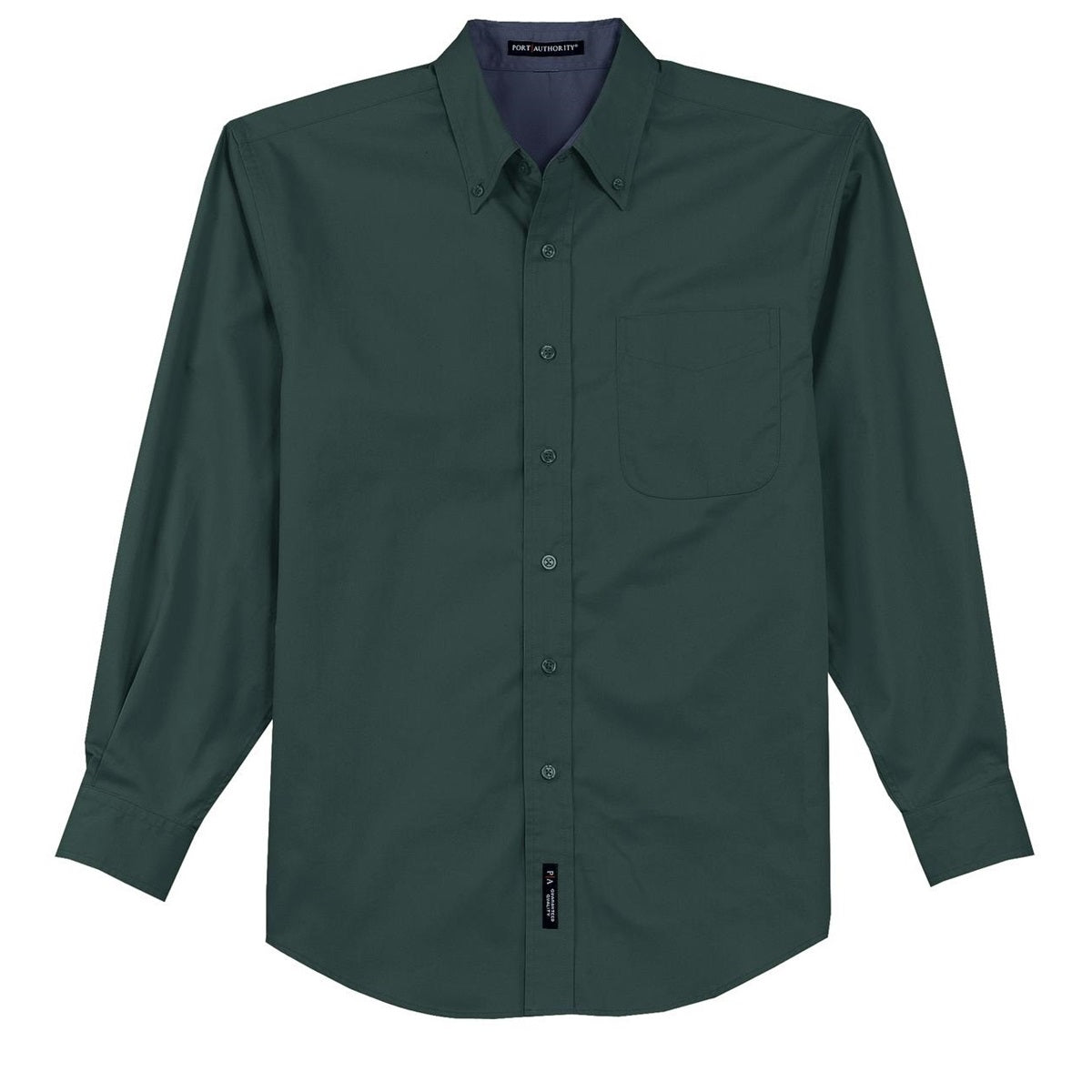 Black/Light Stone Button Up Shirt - Port Authority - Durable