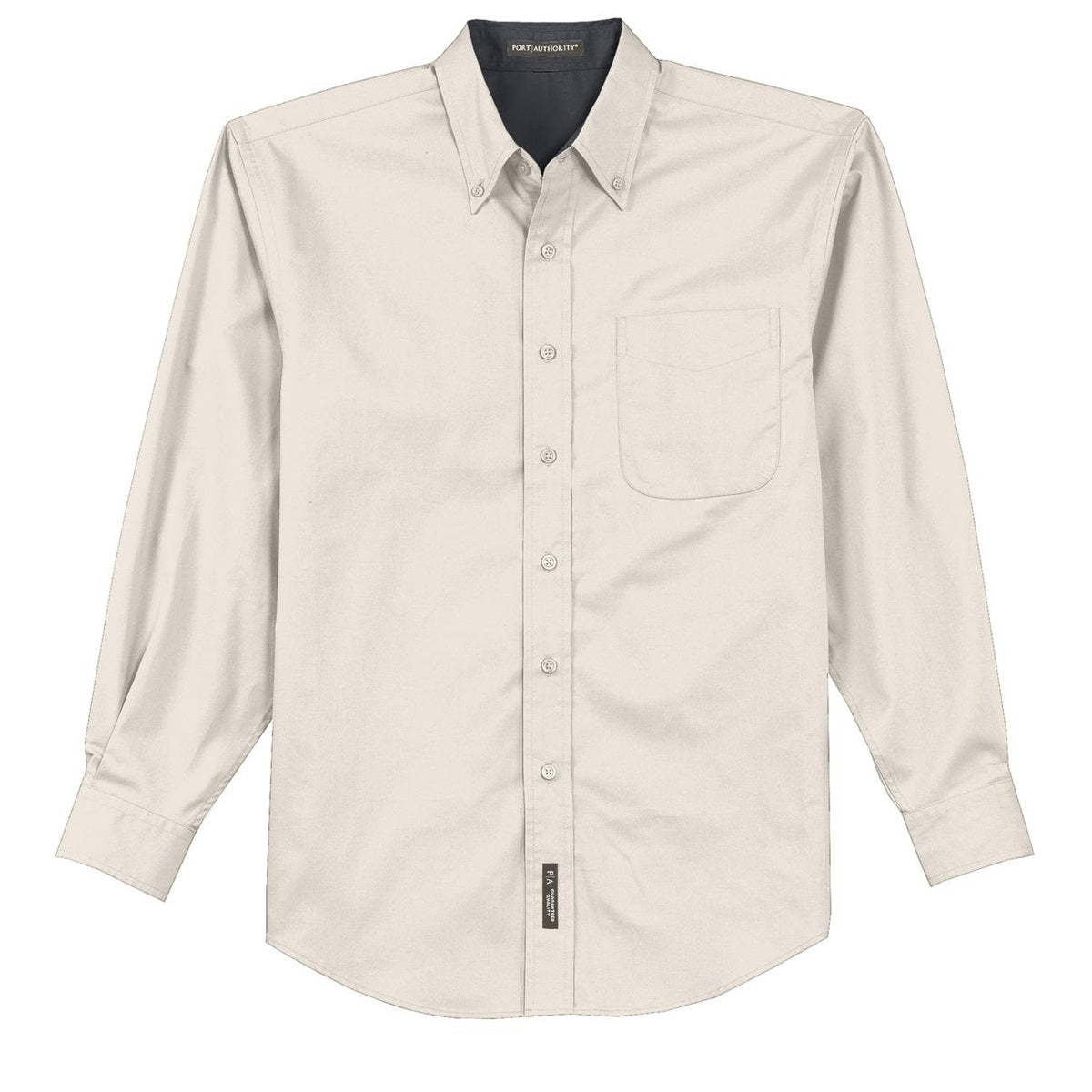 Black/Light Stone Button Up Shirt - Port Authority - Durable