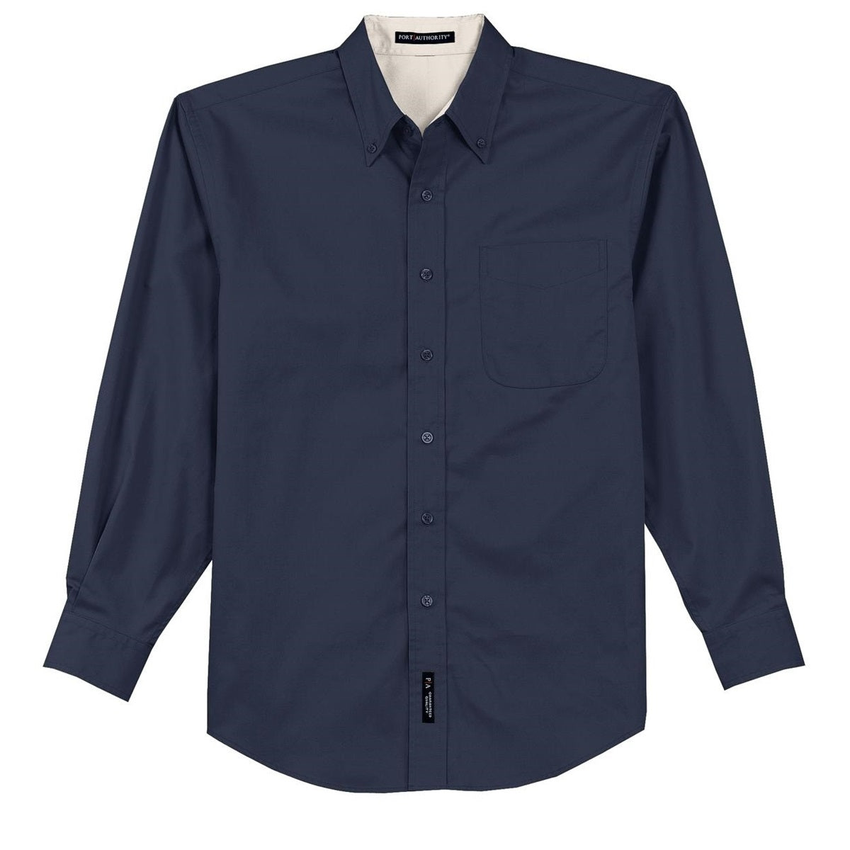 Black/Light Stone Button Up Shirt - Port Authority - Durable
