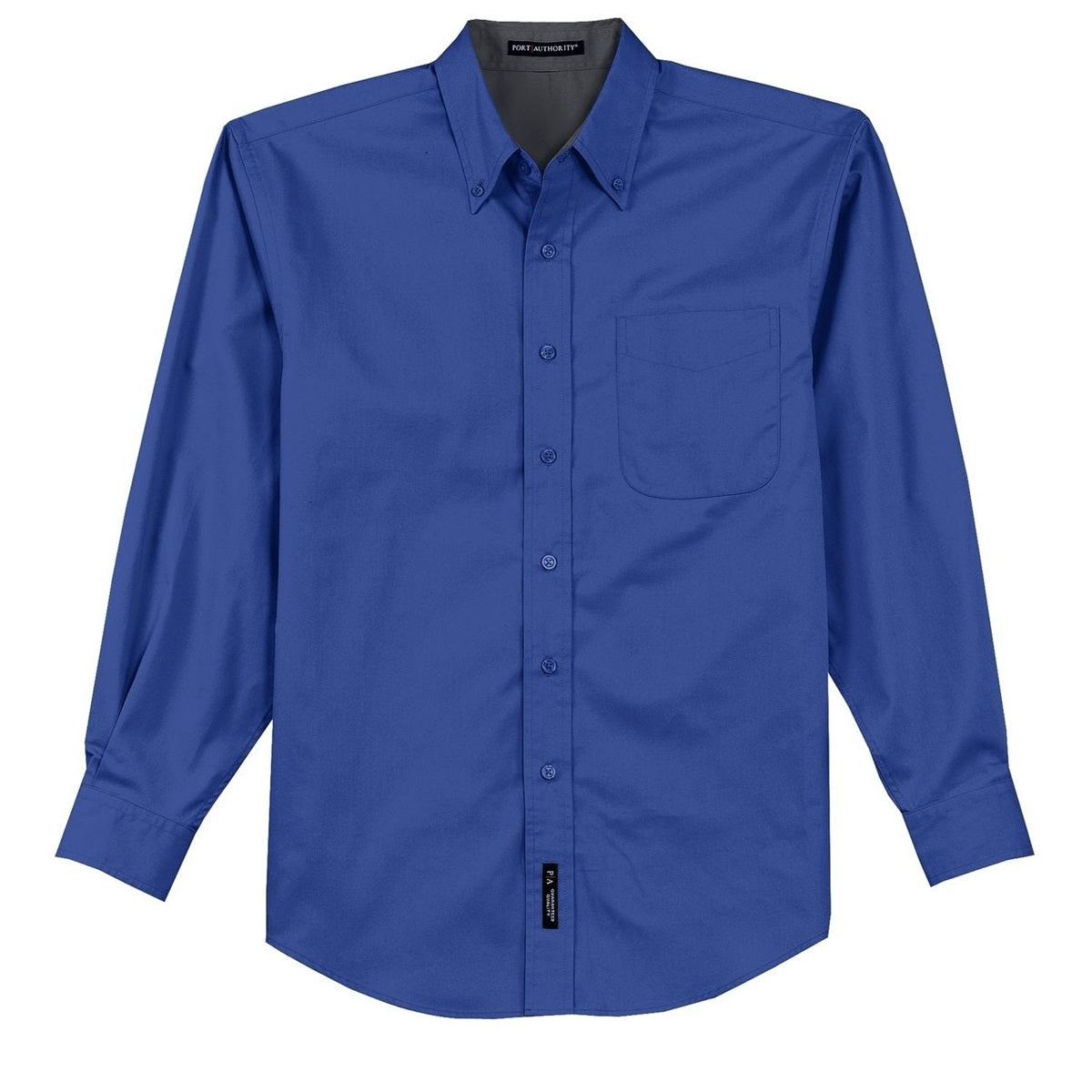 Black/Light Stone Button Up Shirt - Port Authority - Durable