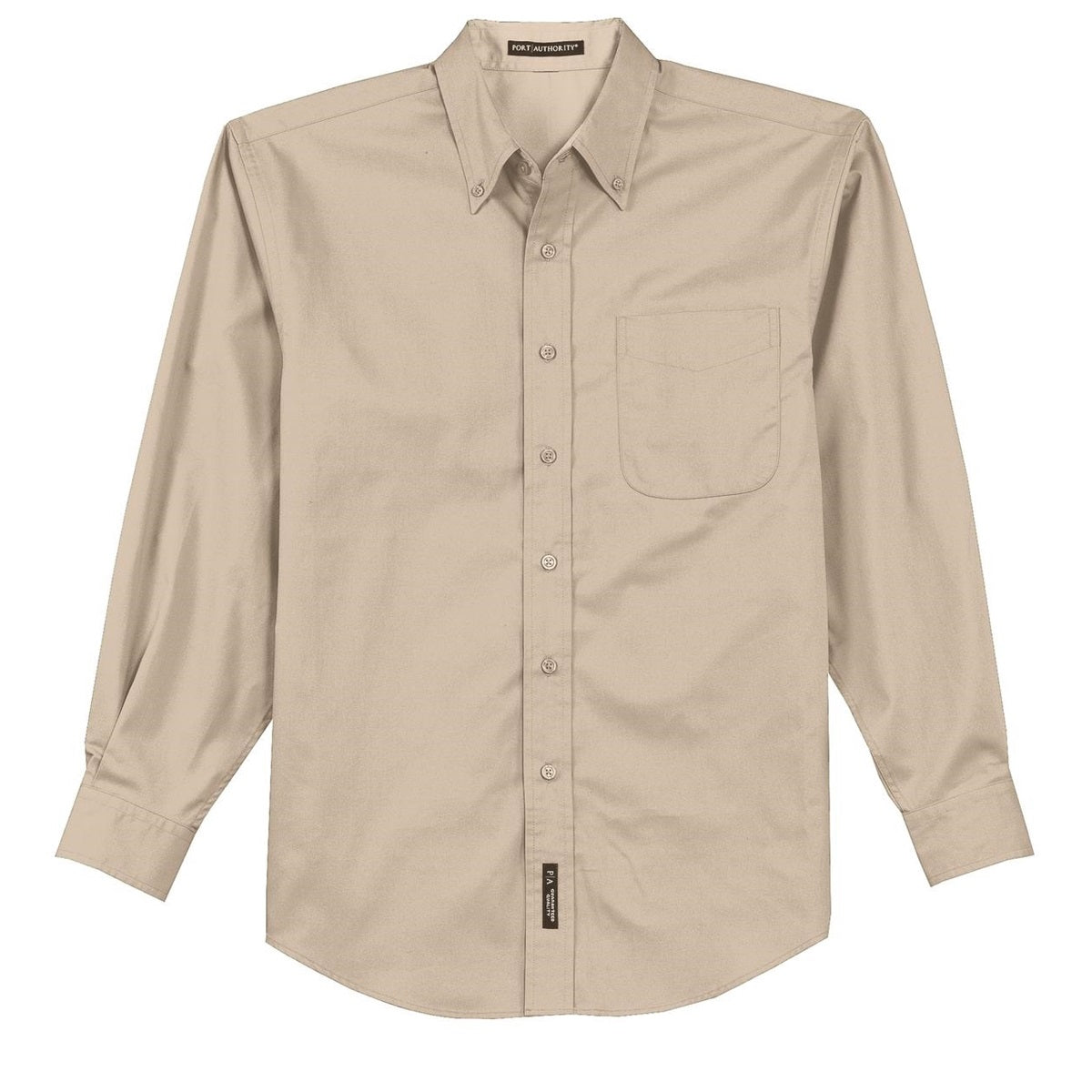 Black/Light Stone Button Up Shirt - Port Authority - Durable