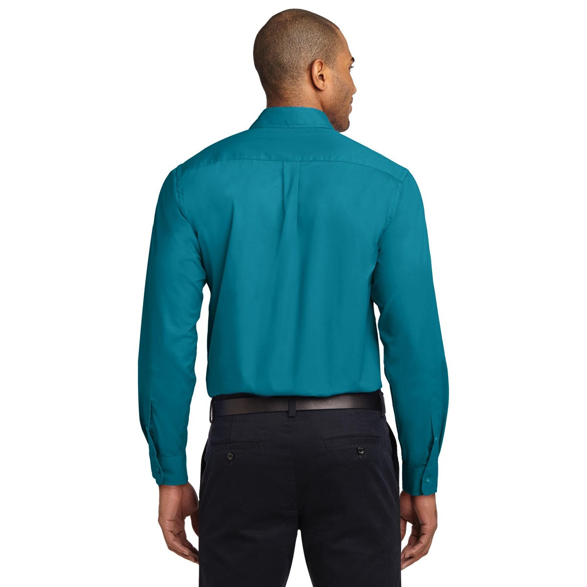 Black/Light Stone Button Up Shirt - Port Authority - Durable