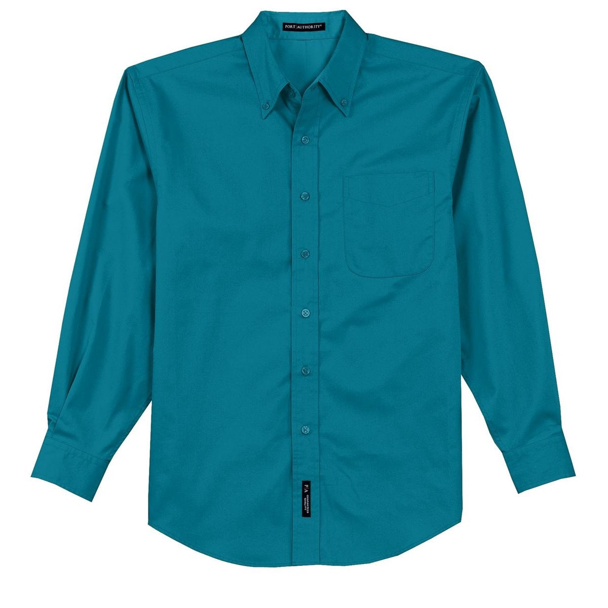 Black/Light Stone Button Up Shirt - Port Authority - Durable