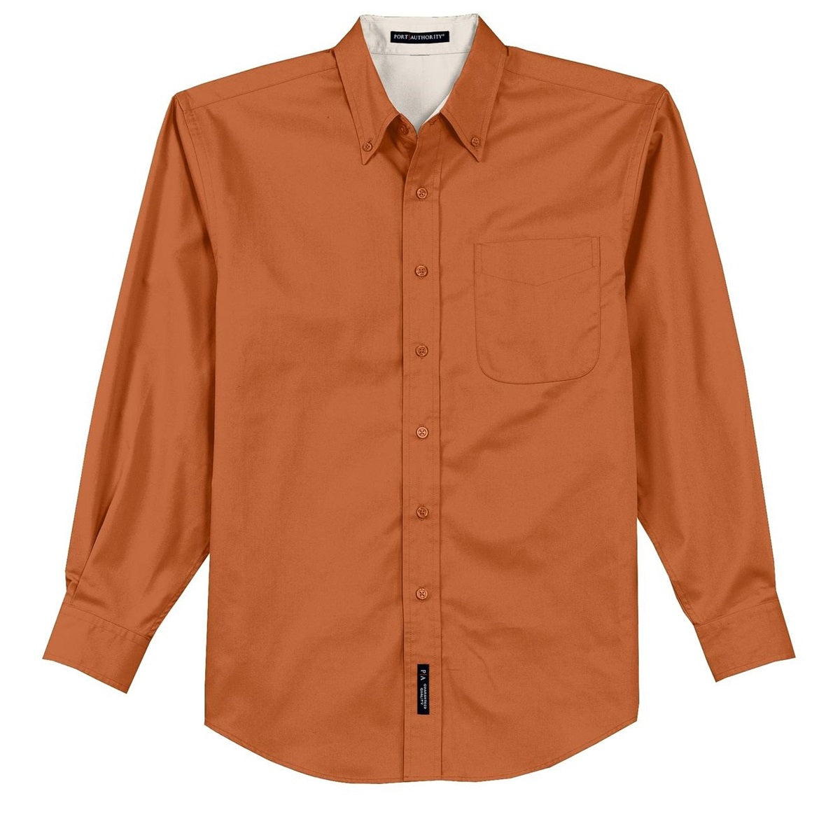 Black/Light Stone Button Up Shirt - Port Authority - Durable