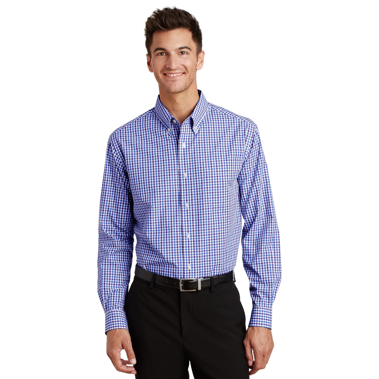 Black/Charcoal Button Up Shirts - Port Authority - Stylish