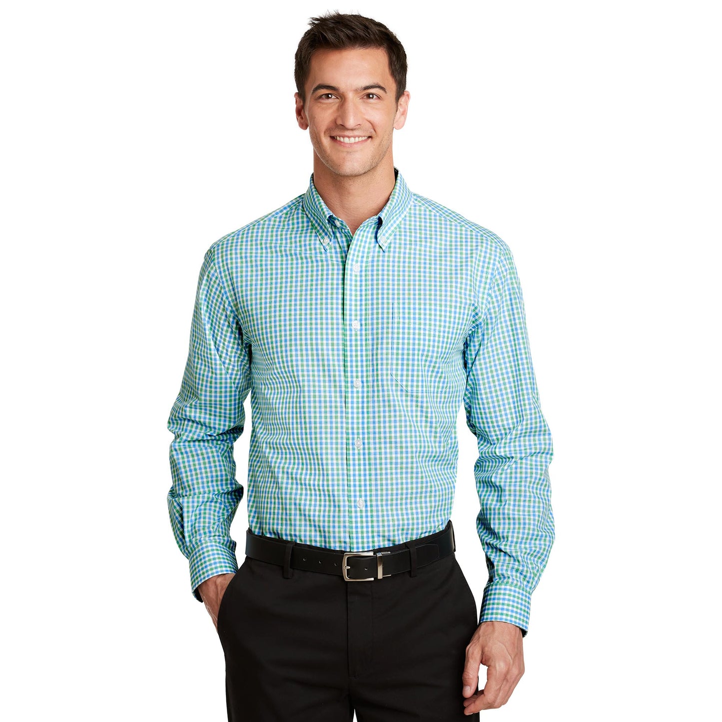 Black/Charcoal Button Up Shirts - Port Authority - Stylish