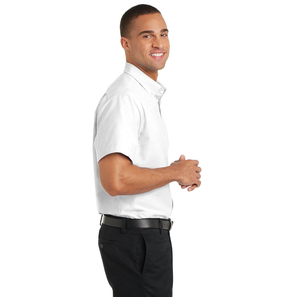 Black Button Up Shirts - Port Authority - Soft Oxford