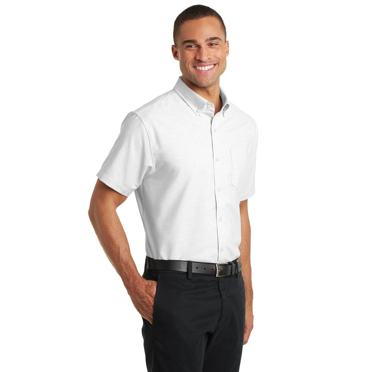 Black Button Up Shirts - Port Authority - Soft Oxford