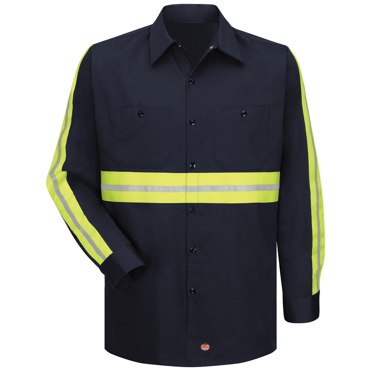 Grey Button Up Shirt - Red Kap - Enhanced Visibility Cotton