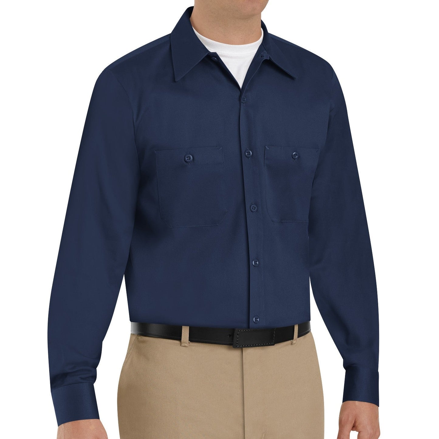 Dark Navy Button Up Shirt - Red Kap - Wrinkle Resistant