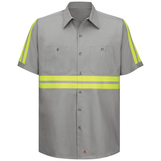 Grey Button Up Shirt - Red Kap - Durable Cotton Blend