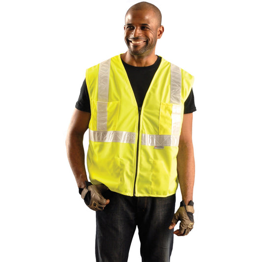 Yellow/Lime Safety Vests - OK-1 - Premium Mesh Safety